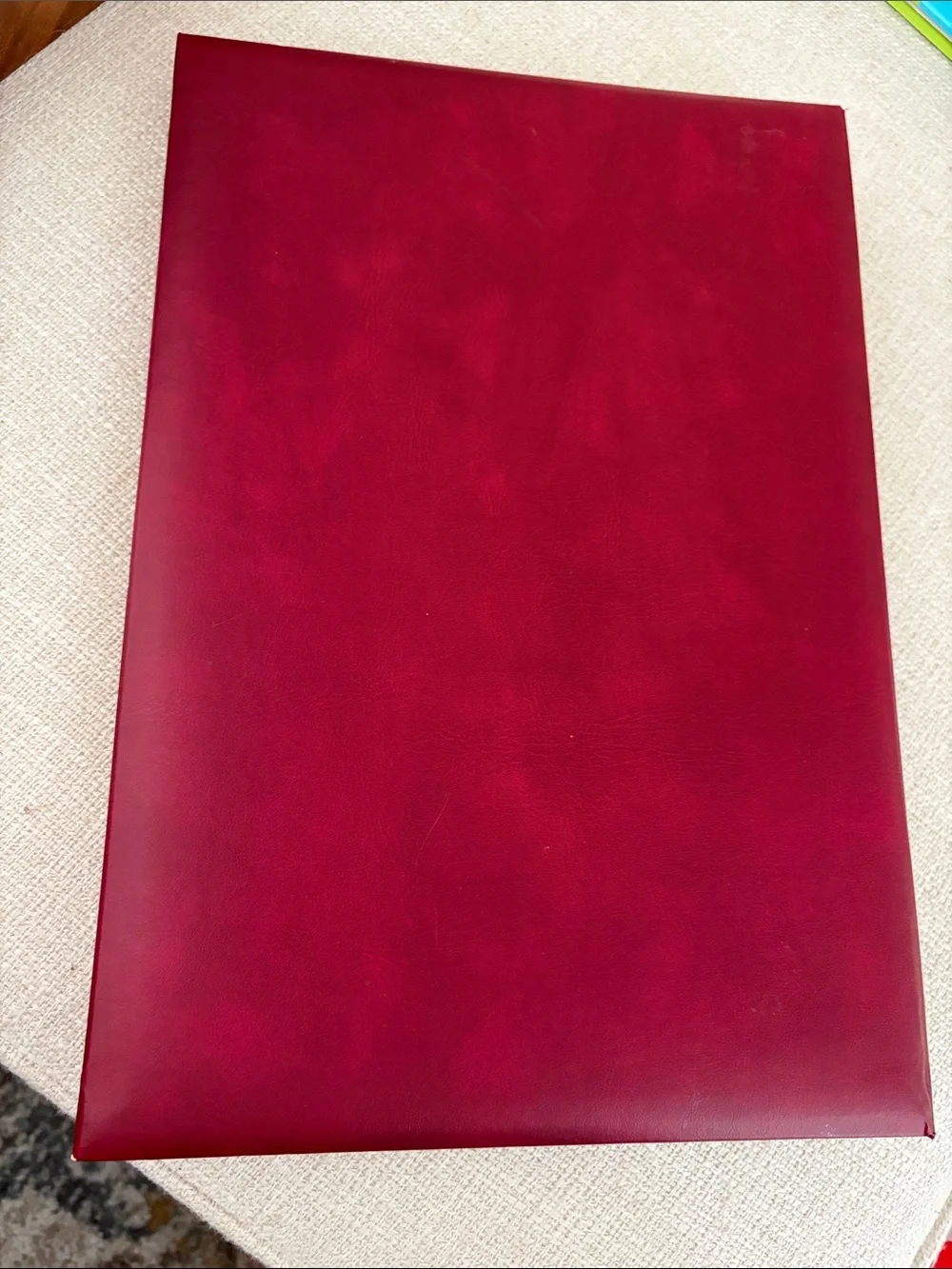 Classic Red Photo Album with Gold Accents